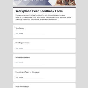 Workplace Peer Feedback Form