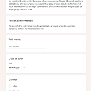 emergency medical consent form