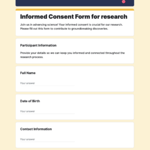 informed consent form for research