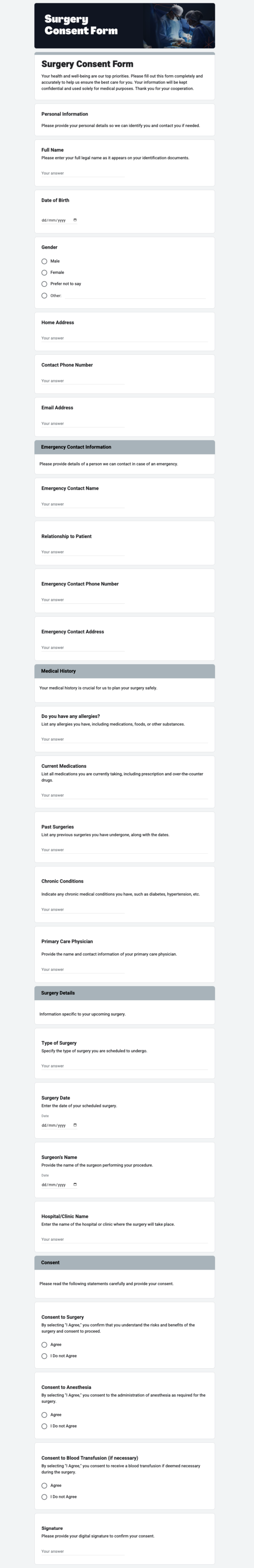 surgery consent form