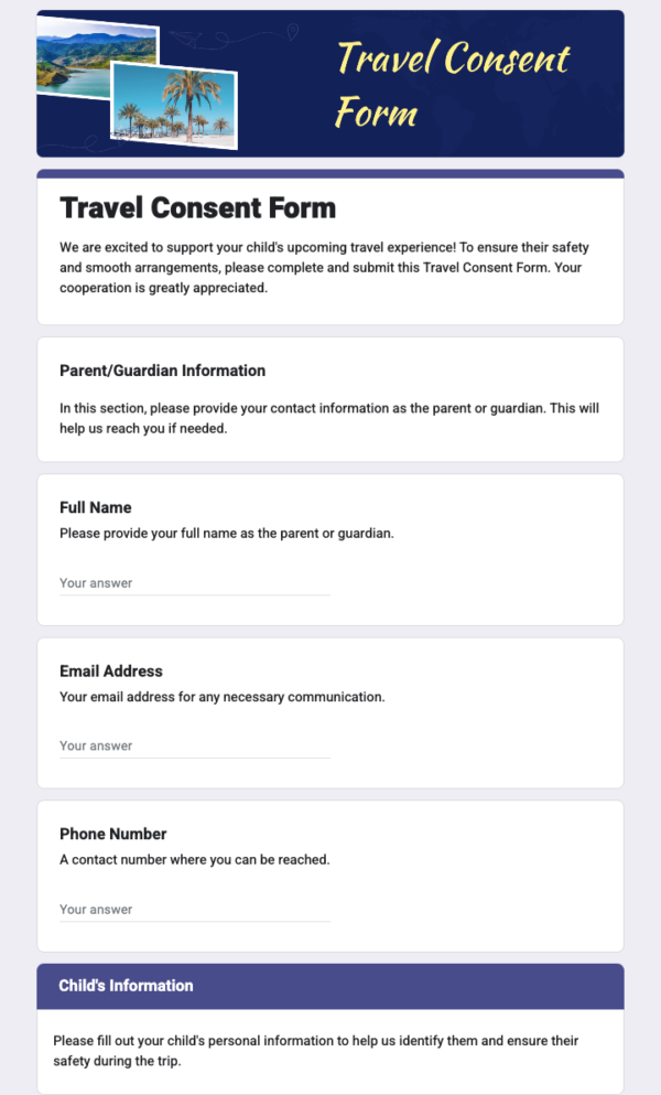travel consent form